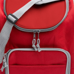 Borsa termica in poliestere con tasca principale isotermica da 15L color rosso vista dettaglio 2