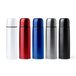 Thermos in acciaio inox con finitura lucida 500ml color argento vista dettaglio 2