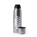 Thermos in acciaio inox con finitura lucida 500ml color argento vista dettaglio 3