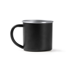 Tazza in acciaio inox riciclato con bordo e interno argentati 350ml color nero seconda vista