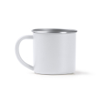 Tazza in acciaio inox riciclato con bordo e interno argentati 350ml color bianco seconda vista