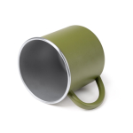 Tazza in acciaio inox riciclato con bordo e interno argentati 350ml color bianco vista dettaglio 1