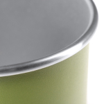 Tazza in acciaio inox riciclato con bordo e interno argentati 350ml color bianco vista dettaglio 2