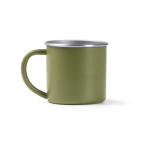 Tazza in acciaio inox riciclato con bordo e interno argentati 350ml color verde scuro seconda vista