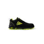 Scarpa da lavoro sportivi in microfibra con puntale in fibra Roly color giallo fluorescente prima vista d'uso