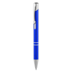 Penna in alluminio riciclato con meccanismo a pressione inchiostro blu color blu prima vista
