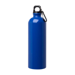 Borraccia in acciaio inox riciclato con moschettone da 750ml color blu reale seconda vista frontale