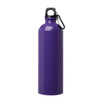 Borraccia in acciaio inox riciclato con moschettone da 750ml color viola seconda vista frontale