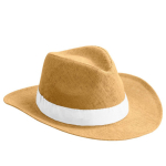 Cappello di carta con nastro in vari colori da personalizzare color camel prima vista