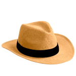 Cappello di carta con nastro in vari colori da personalizzare color camel prima vista