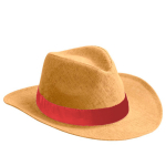 Cappello di carta con nastro in vari colori da personalizzare color camel prima vista