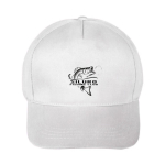 Classico cappellino 100% cotone 5 pannelli con chiusura in velcro color bianco seconda vista