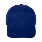 Classico cappellino 100% cotone 5 pannelli con chiusura in velcro color blu mare