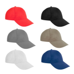 Classico cappellino 100% cotone 5 pannelli con chiusura in velcro