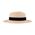 Cappello in carta color naturale con nastro colorato da personalizzare color nero