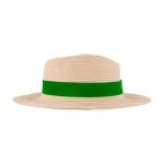 Cappello in carta color naturale con nastro colorato da personalizzare color verde