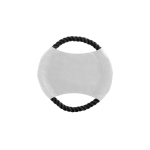 Frisbee ideale per animali domestici con corda resistente in cotone color bianco prima vista