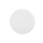 Spilla rotonda con finitura brillante e chiusura a spilla di sicurezza color bianco prima vista
