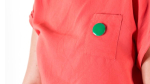Spilla rotonda con finitura brillante e chiusura a spilla di sicurezza color verde quarta vista