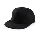 Cappellino 5 pannelli in cotone e poliestere con chiusura in velcro color nero prima vista