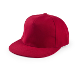 Cappellino 5 pannelli in cotone e poliestere con chiusura in velcro color rosso prima vista