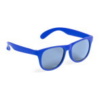 Occhiali da sole in vari colori opachi con lenti nere traslucide color blu prima vista