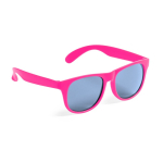 Occhiali da sole in vari colori opachi con lenti nere traslucide color fucsia seconda vista