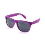 Occhiali da sole in vari colori opachi con lenti nere traslucide color fucsia quarta vista
