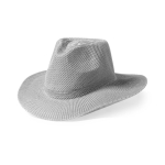 Cappello stile cowboy in materiale sintetico con nastro personalizzabile color grigio prima vista