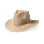 Cappello stile cowboy in materiale sintetico con nastro personalizzabile color beige