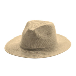 Cappello stile cowboy in materiale sintetico con nastro personalizzabile color beige prima vista