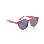 Occhiali da sole con lenti nere e forma circolare UV400 color rosso prima vista