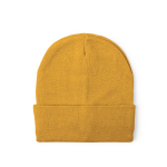 Berretto elastico in maglia con risvolto da personalizzare color giallo seconda vista
