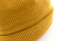 Berretto elastico in maglia con risvolto da personalizzare color giallo quarta vista