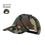 Cappellino a 5 pannelli in cotone e poliestere con design mimetico color mimetico