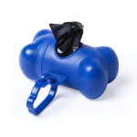 Dispenser di 15 sacchetti per animali domestici a forma di osso color blu prima vista