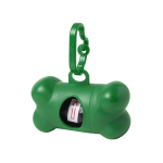 Dispenser di 15 sacchetti per animali domestici a forma di osso color verde prima vista