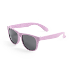 Occhiali da sole in fibra di grano con lenti nere UV400 color rosa prima vista
