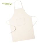 Grembiule regolabile in cotone organico con tasca frontale 140 g/m2 seconda vista