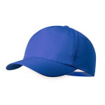 Cappellino in poliestere RPET per bambini con chiusura in velcro color blu prima vista