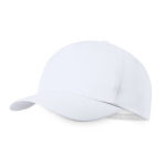 Cappellino in poliestere RPET per bambini con chiusura in velcro color bianco prima vista