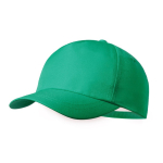 Cappellino in poliestere RPET per bambini con chiusura in velcro color verde prima vista