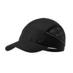 Cappello sportivo in microfibra con rete laterale color nero prima vista