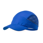 Cappello sportivo in microfibra con rete laterale color blu prima vista