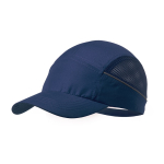 Cappello sportivo in microfibra con rete laterale color blu mare prima vista