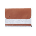 Custodia per laptop in feltro RPET con patta in similpelle 14'' color grigio prima vista