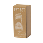 Set per animali con 2 scomparti e dosatori vista con scatola