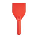 Raschietto per ghiaccio grande in plastica riciclata con manico color rosso seconda vista frontale