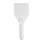 Raschietto per ghiaccio grande in plastica riciclata con manico color bianco seconda vista frontale