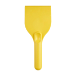 Raschietto per ghiaccio grande in plastica riciclata con manico color giallo seconda vista frontale
